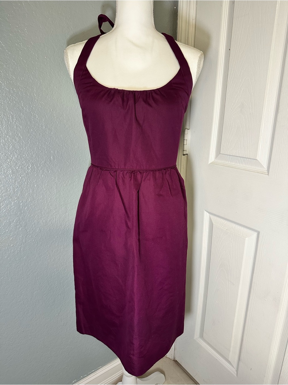 J. Crew Deep Plum Halter Midi Dress